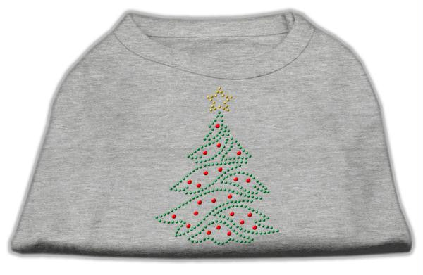 Christmas Tree Rhinestone Shirt Grey XXXL(20)