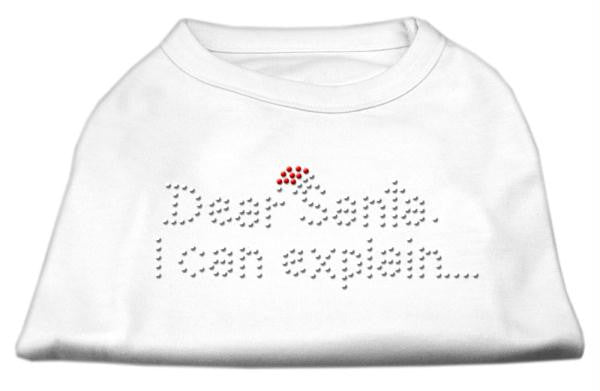 Dear Santa I Can Explain Rhinestone Shirts White XXL (18)