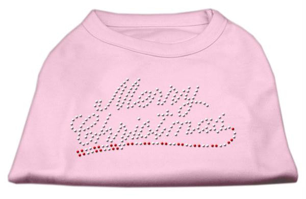 Merry Christmas Rhinestone Shirt Light Pink XL (16)