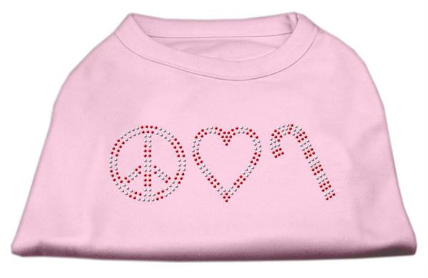 Peace, Love, and Candy Canes Shirts Light Pink XXXL(20)