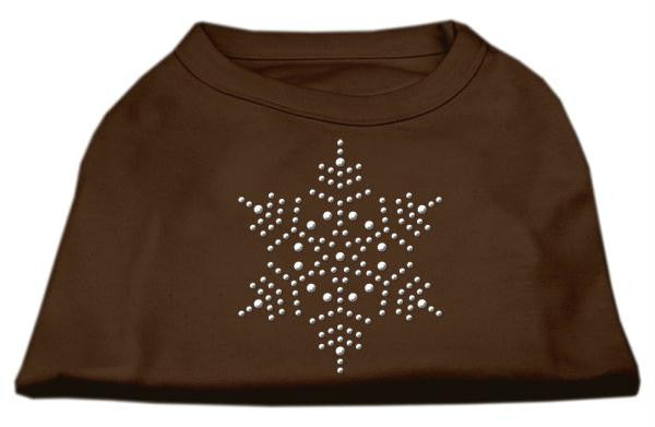 Snowflake Rhinestone Shirt Brown Lg (14)