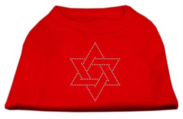 Star of David Rhinestone Shirt   Red XL (16)