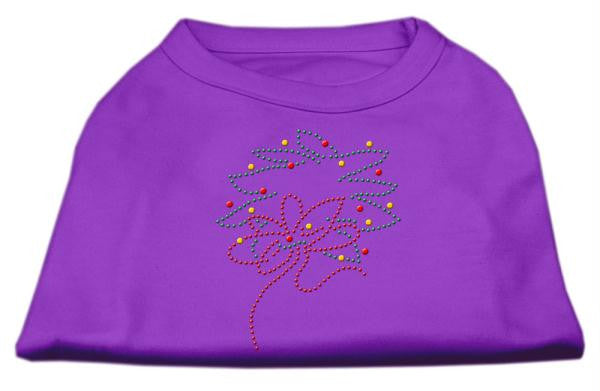 Christmas Wreath Rhinestone Shirt Purple L (14)