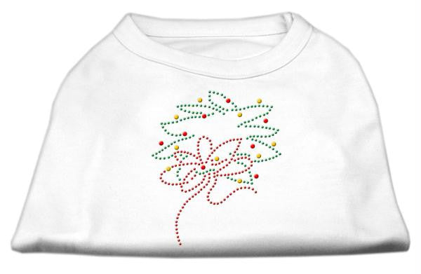 Christmas Wreath Rhinestone Shirt White M (12)