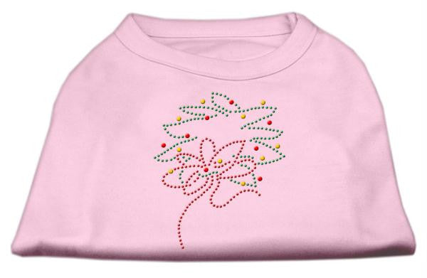 Christmas Wreath Rhinestone Shirt Light Pink XXL (18)