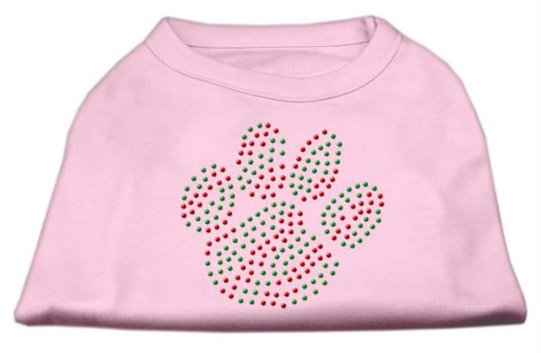 Holiday Paw Rhinestone Shirts Light Pink M (12)