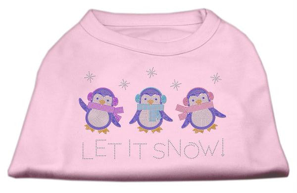 Let It Snow Penguins Rhinestone Shirt Light Pink L (14)