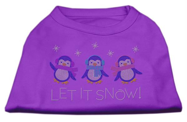 Let It Snow Penguins Rhinestone Shirt Purple L (14)