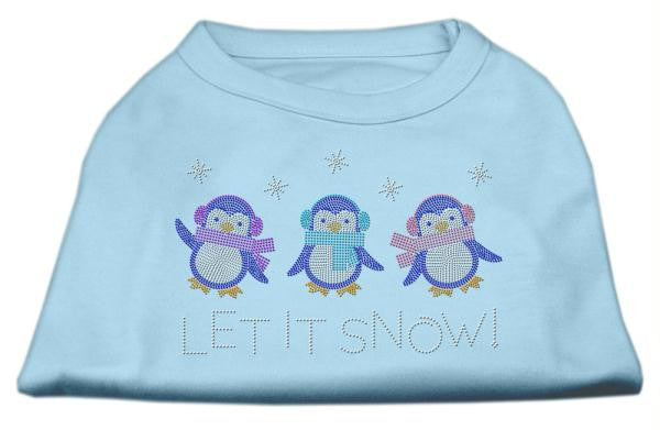 Let It Snow Penguins Rhinestone Shirt Baby Blue XXL (18)