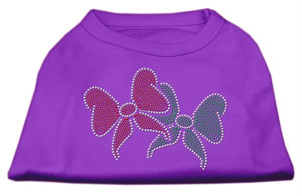 Christmas Bows Rhinestone Shirt Purple S (10)