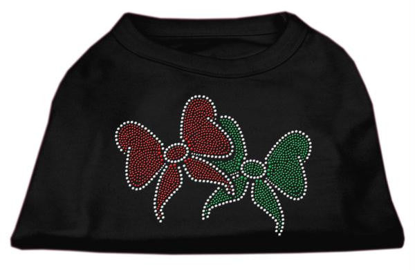 Christmas Bows Rhinestone Shirt Black XS (8)