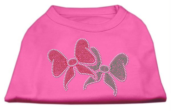 Christmas Bows Rhinestone Shirt Bright Pink XS (8)