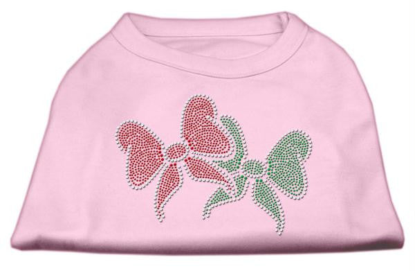 Christmas Bows Rhinestone Shirt Light Pink XS (8)