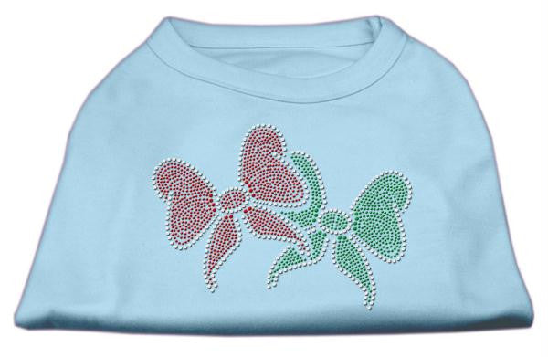 Christmas Bows Rhinestone Shirt Baby Blue XXL (18)