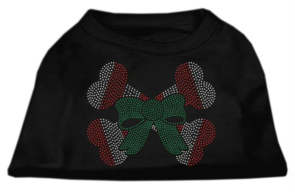 Candy Cane Crossbones Rhinestone Shirt Black L (14)