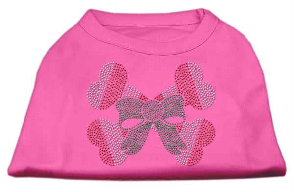 Candy Cane Crossbones Rhinestone Shirt Bright Pink S (10)