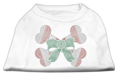 Candy Cane Crossbones Rhinestone Shirt White S (10)