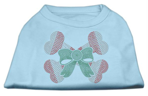 Candy Cane Crossbones Rhinestone Shirt Baby Blue XXL (18)