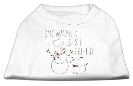 Snowman's Best Friend Rhinestone Shirt White L (14)