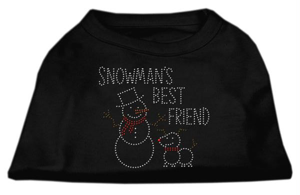 Snowman's Best Friend Rhinestone Shirt Black XL (16)