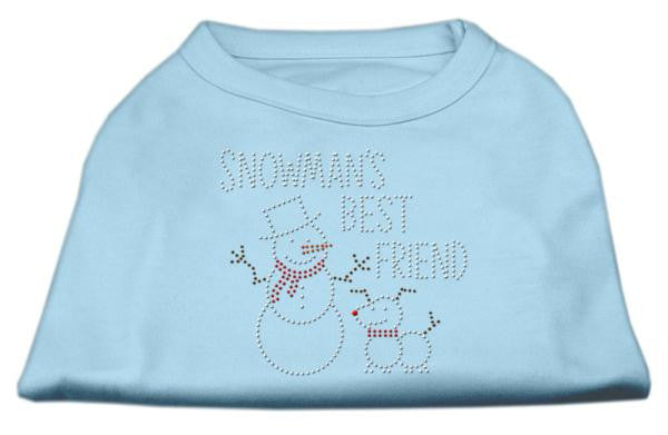 Snowman's Best Friend Rhinestone Shirt Baby Blue XXL (18)