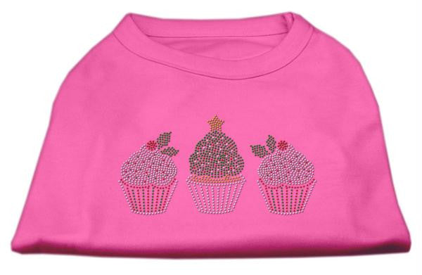 Christmas Cupcakes Rhinestone Shirt Bright Pink L (14)