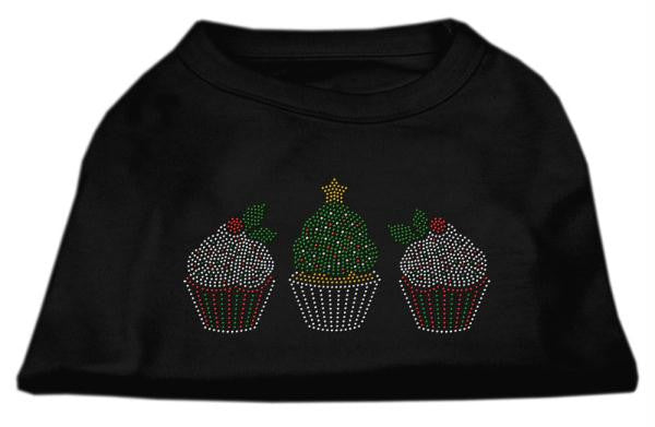 Christmas Cupcakes Rhinestone Shirt Black M (12)