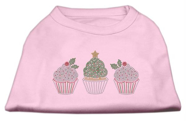 Christmas Cupcakes Rhinestone Shirt Light Pink XXL (18)