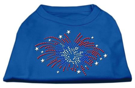 Fireworks Rhinestone Shirt Blue Lg (14)