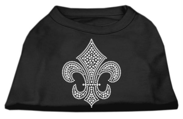 Silver Fleur de lis Rhinestone Shirts Black S (10)