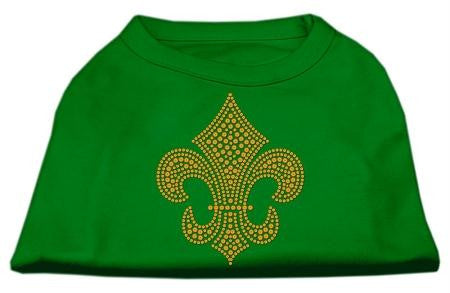 Gold Fleur de Lis Rhinestone Shirts Emerald Green Lg (14)