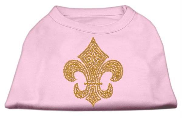 Gold Fleur De Lis Rhinestone Shirts Light Pink M (12)