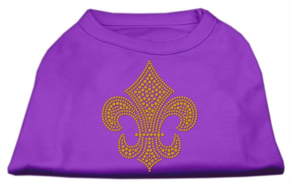 Gold Fleur De Lis Rhinestone Shirts Purple XL (16)