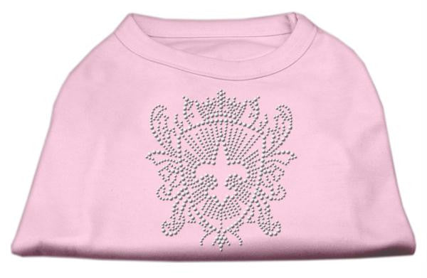 Rhinestone Fleur De Lis Shield Shirts Light Pink L (14)