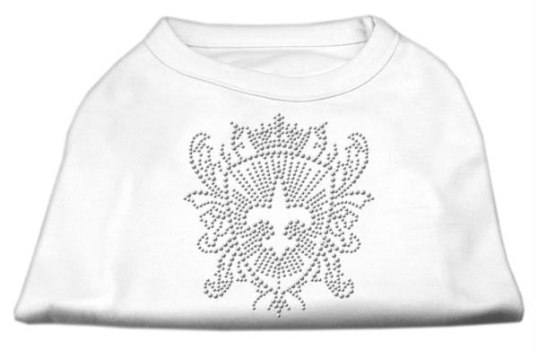 Rhinestone Fleur De Lis Shield Shirts White S (10)