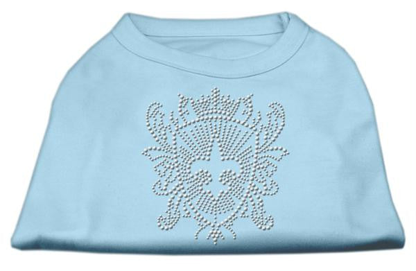 Rhinestone Fleur De Lis Shield Shirts Baby Blue XXL (18)