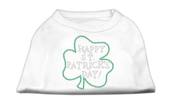 Happy St. Patrick's Day Rhinestone Shirts White L (14)