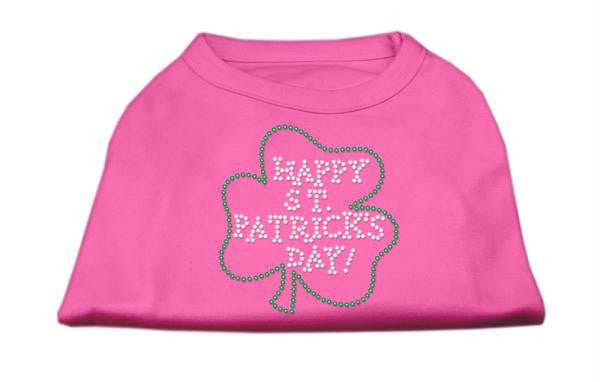 Happy St. Patrick's Day Rhinestone Shirts Bright Pink M (12)