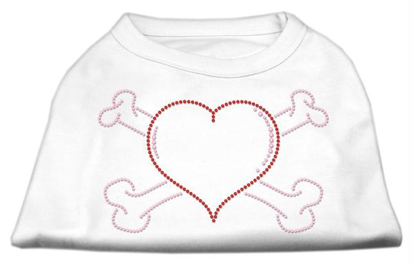 Heart and Crossbones Rhinestone Shirts White M (12)