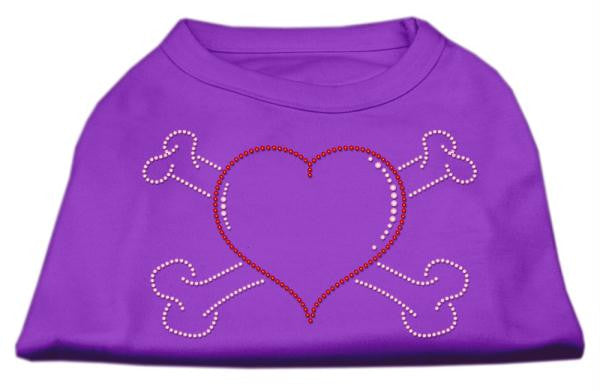 Heart and Crossbones Rhinestone Shirts Purple S (10)