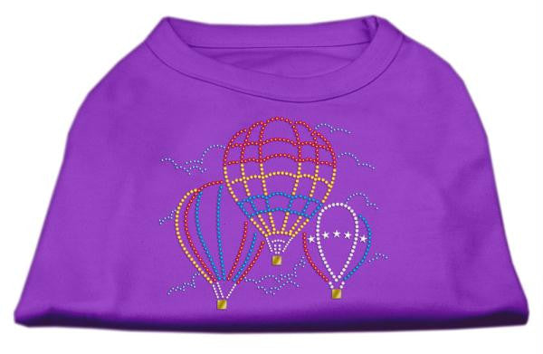 Hot Air Balloon Rhinestone Shirts Purple XL (16