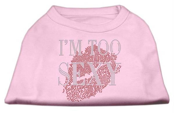 I'm Too Sexy Rhinestone Shirts Light Pink XS (8)