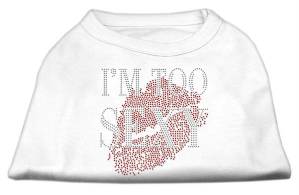 I'm Too Sexy Rhinestone Shirts White XS (8)