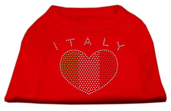 Italy Rhinestone Shirts Red M (12)