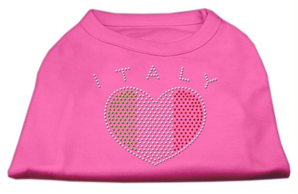 Italy Rhinestone Shirts Bright Pink S (10)