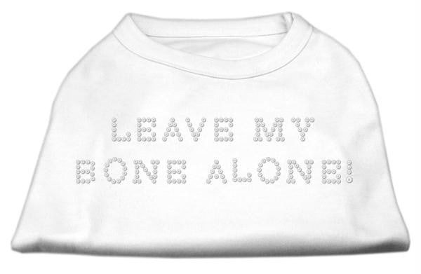 Leave My Bone Alone! Rhinestone Shirts White L (14)