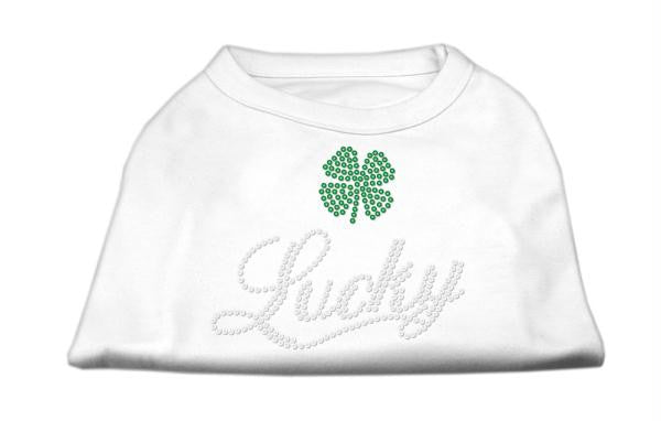 Lucky Rhinestone Shirts White L (14)