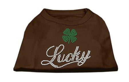 Lucky Rhinestone Shirts Brown XS (8)