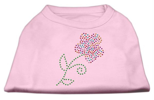 Multi-Colored Flower Rhinestone Shirt Light Pink L (14)