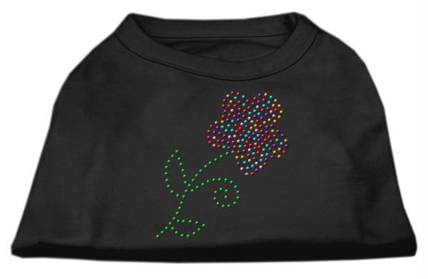 Multi-Colored Flower Rhinestone Shirt Black XXL (18)